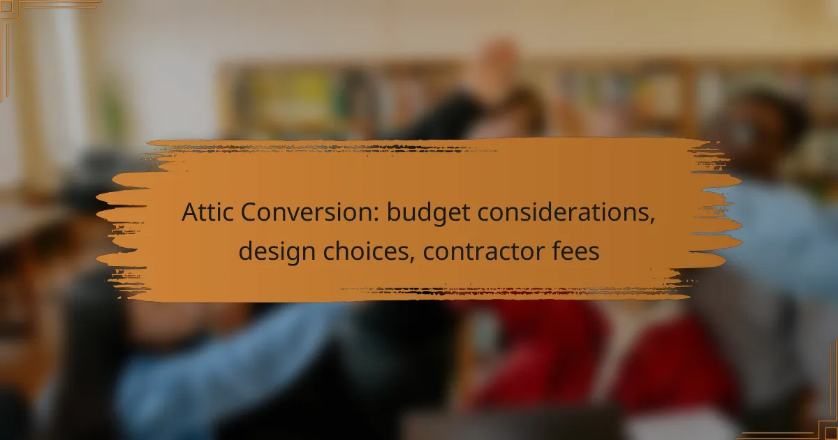 Attic Conversion: budget considerations, design choices, contractor fees