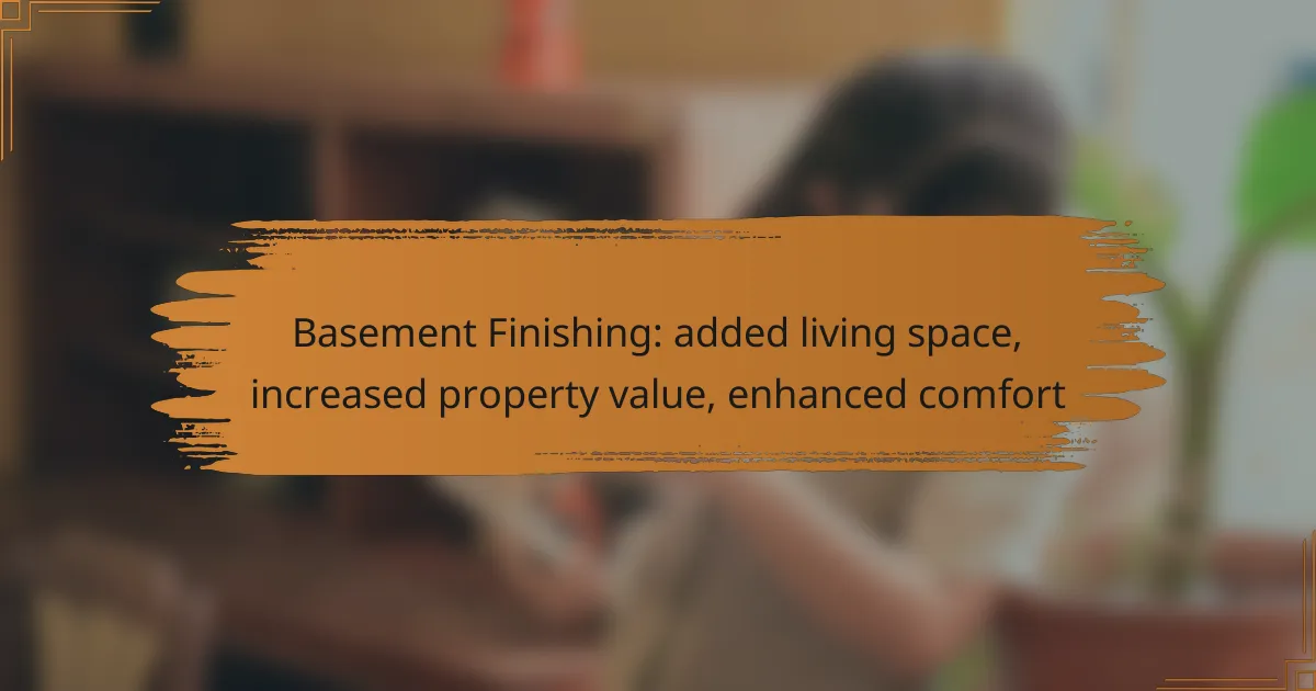 Basement Finishing: added living space, increased property value, enhanced comfort