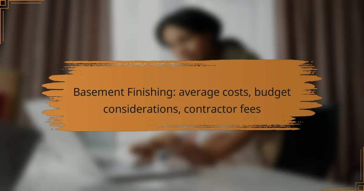 Basement Finishing: average costs, budget considerations, contractor fees