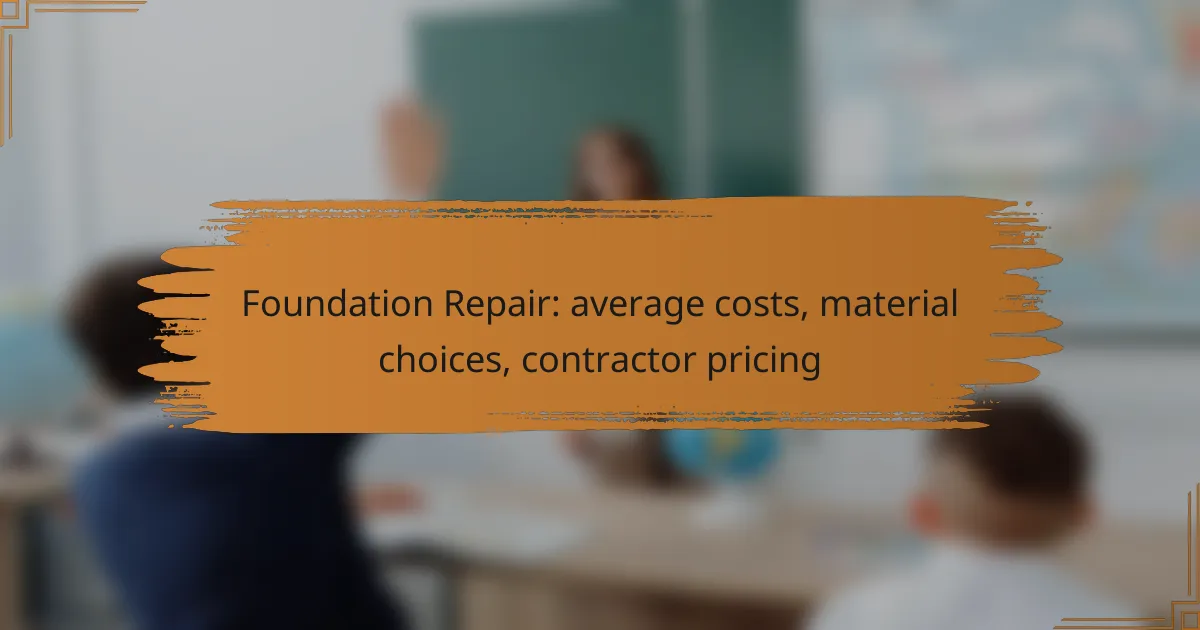 Foundation Repair: average costs, material choices, contractor pricing