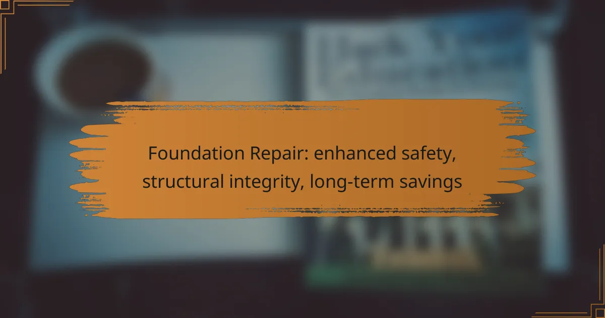 Foundation Repair: enhanced safety, structural integrity, long-term savings
