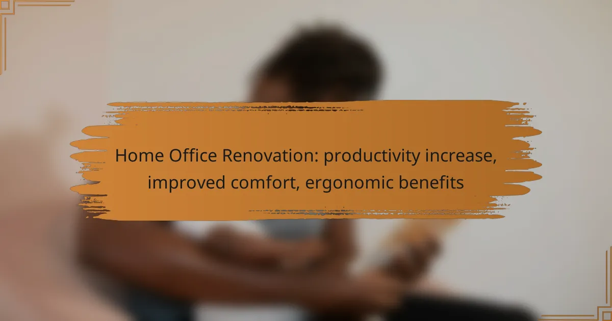 Home Office Renovation: productivity increase, improved comfort, ergonomic benefits