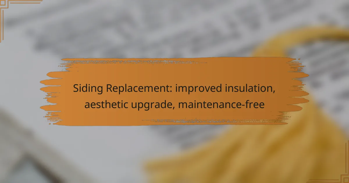 Siding Replacement: improved insulation, aesthetic upgrade, maintenance-free