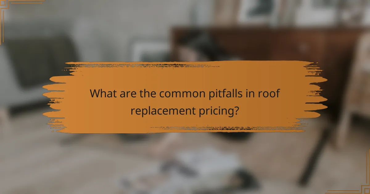 What are the common pitfalls in roof replacement pricing?