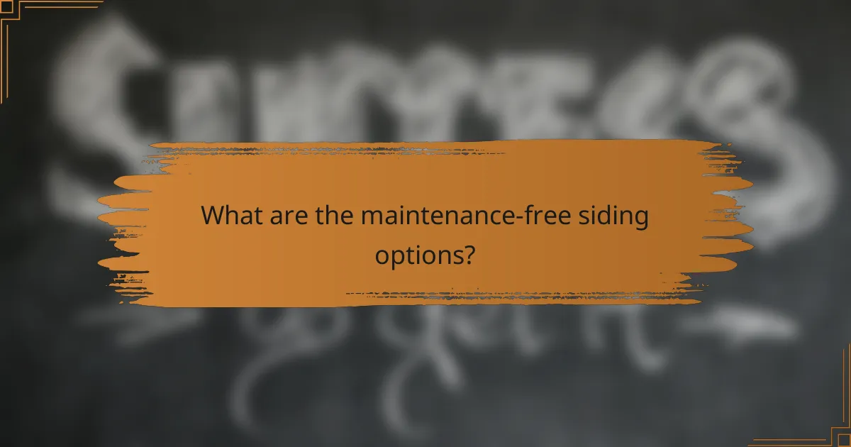 What are the maintenance-free siding options?