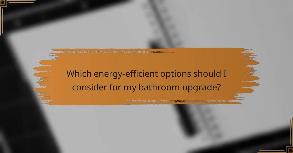 Which energy-efficient options should I consider for my bathroom upgrade?