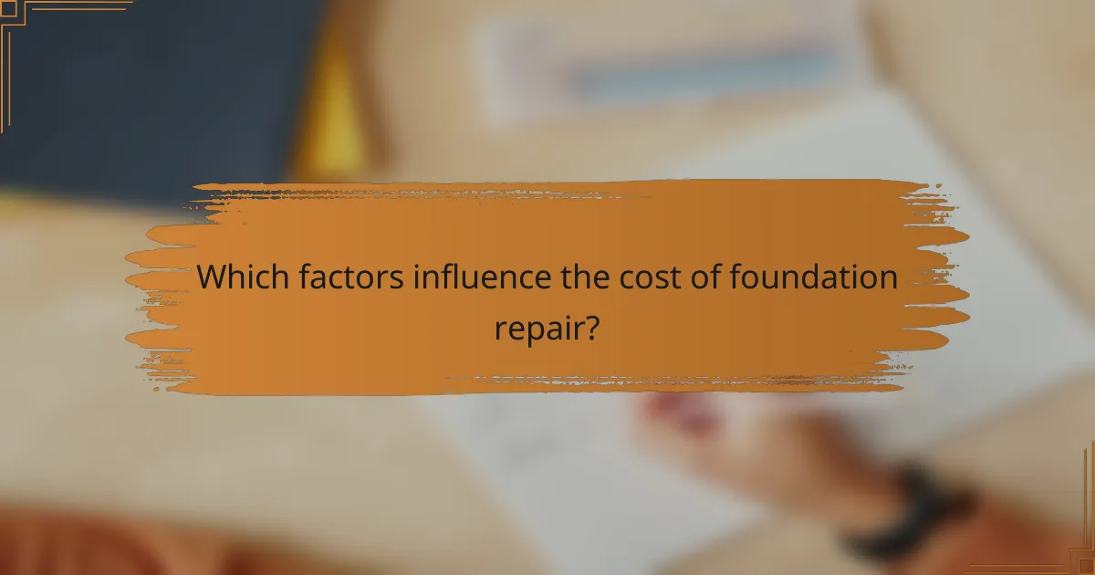 Which factors influence the cost of foundation repair?